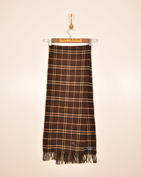 Burberry Vintage Dark Brown Nova Check Scarf