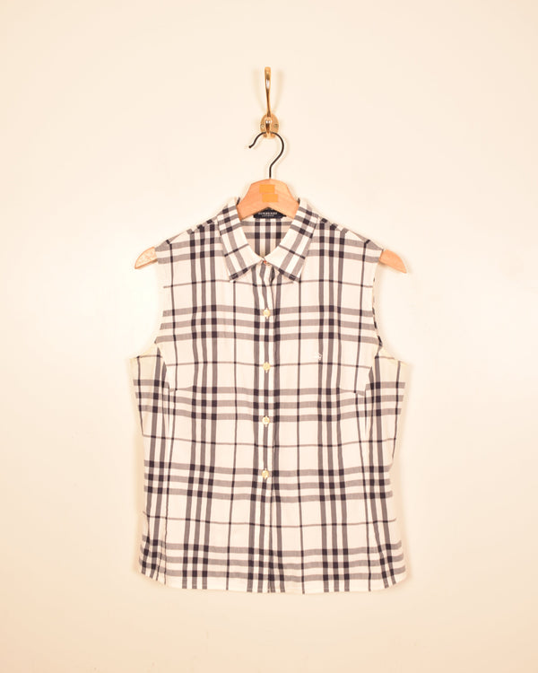 Burberry Vintage Woman Nova Check Sleeveless Shirt (S)