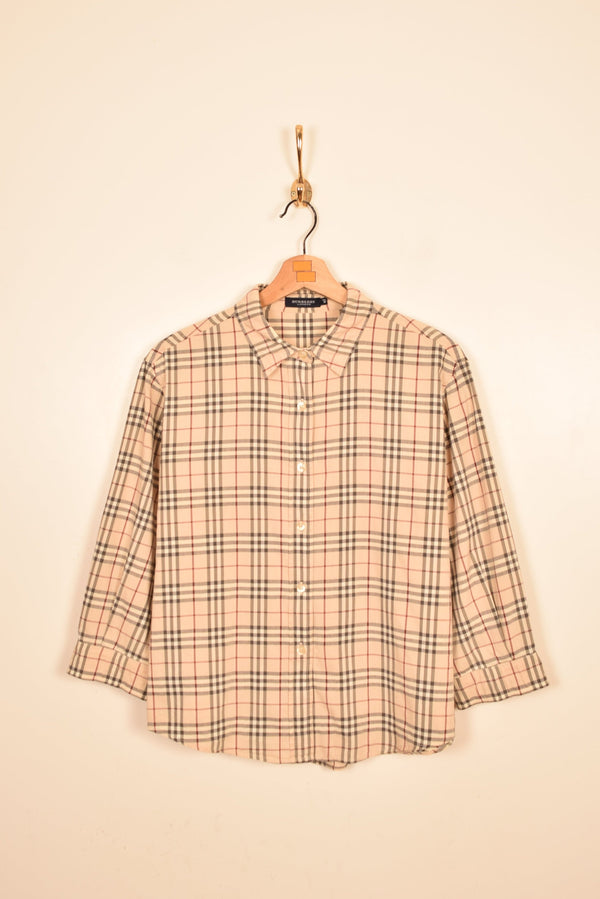 Burberry Vintage Nova Check Middle Sleeve Woman Shirt (L)