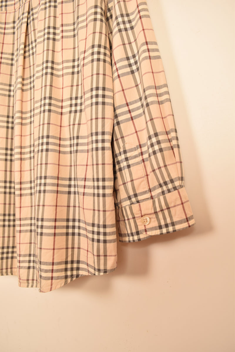 Burberry Vintage Nova Check Middle Sleeve Woman Shirt (L)