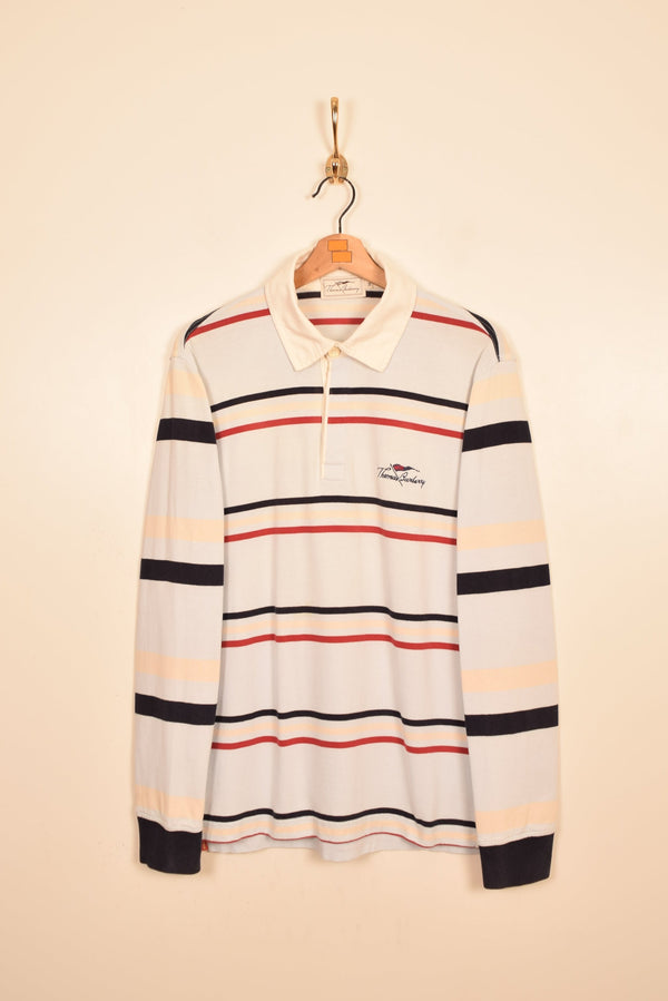 Thomas Burberry Vintage Long Sleeve Polo Shirt (M)