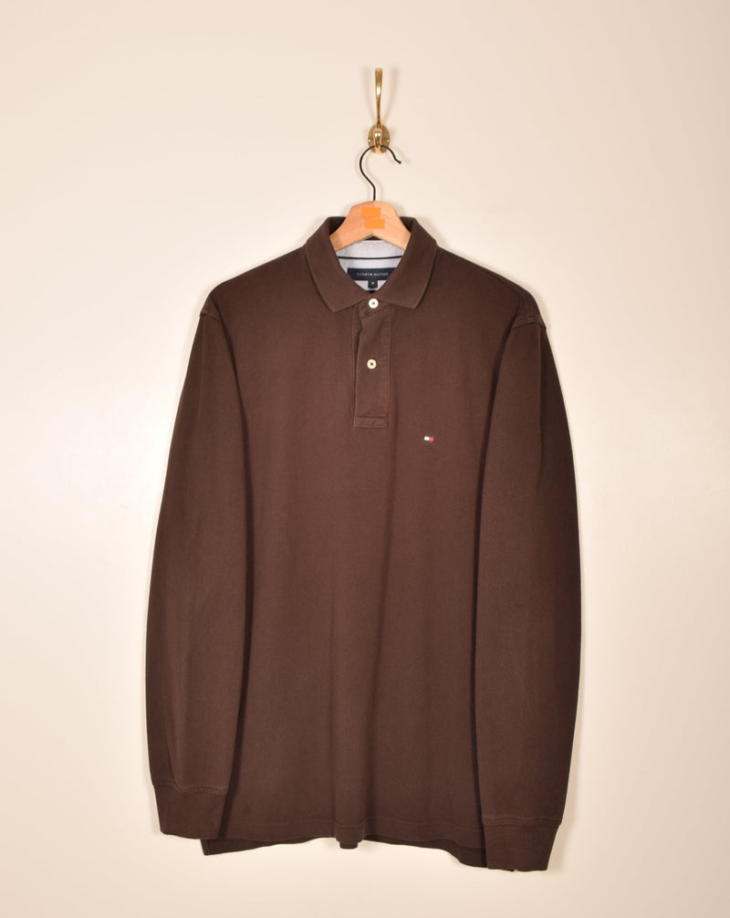 Tommy Hilfiger Vintage Long Sleeve Polo Shirt (L)