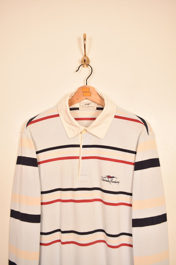 Thomas Burberry Vintage Long Sleeve Polo Shirt (M)