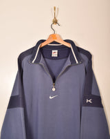 Nike Vintage Half Zip Center Swoosh Sweatshirt (L)