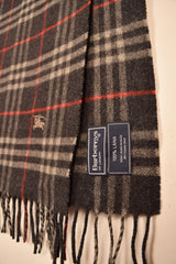 Burberry Dark Grey Nova Check Scarf