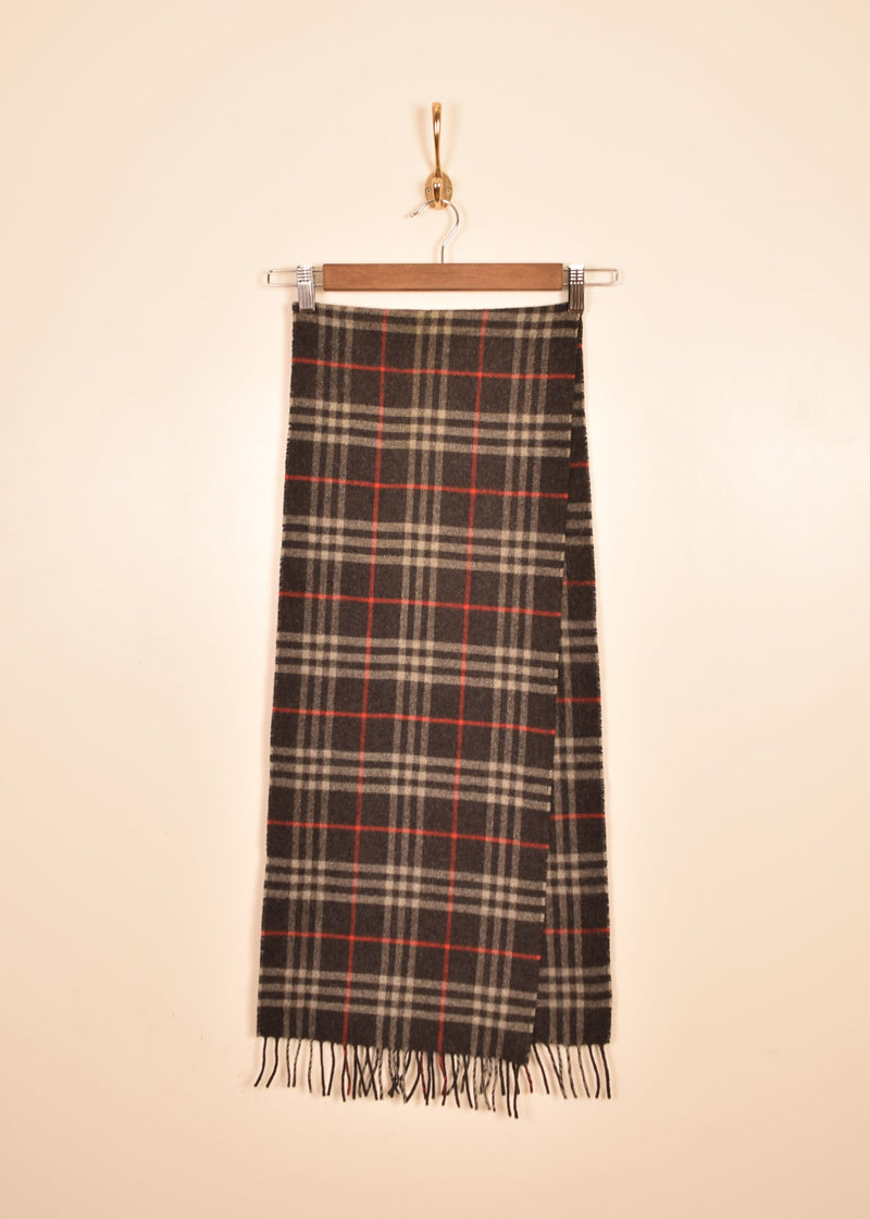 Burberry Dark Grey Nova Check Scarf