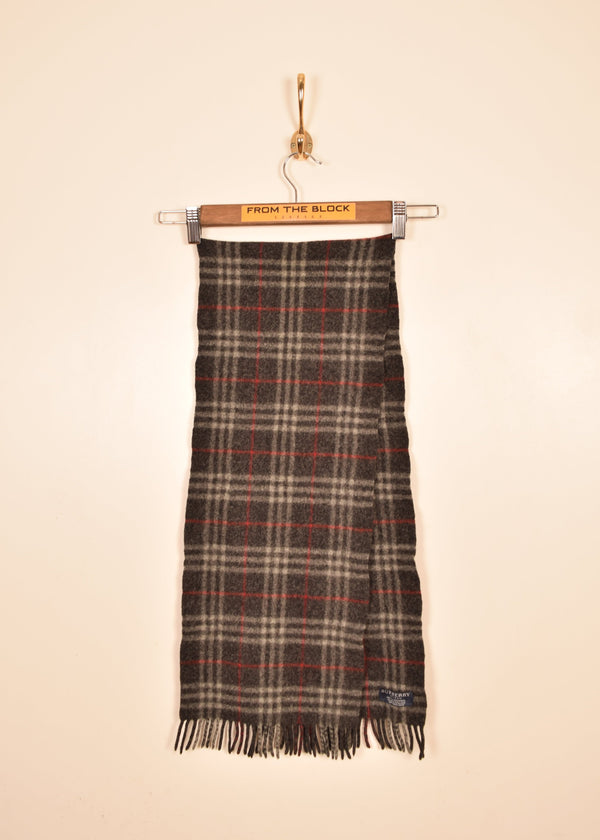 Burberry Dark Grey Nova Check Scarf