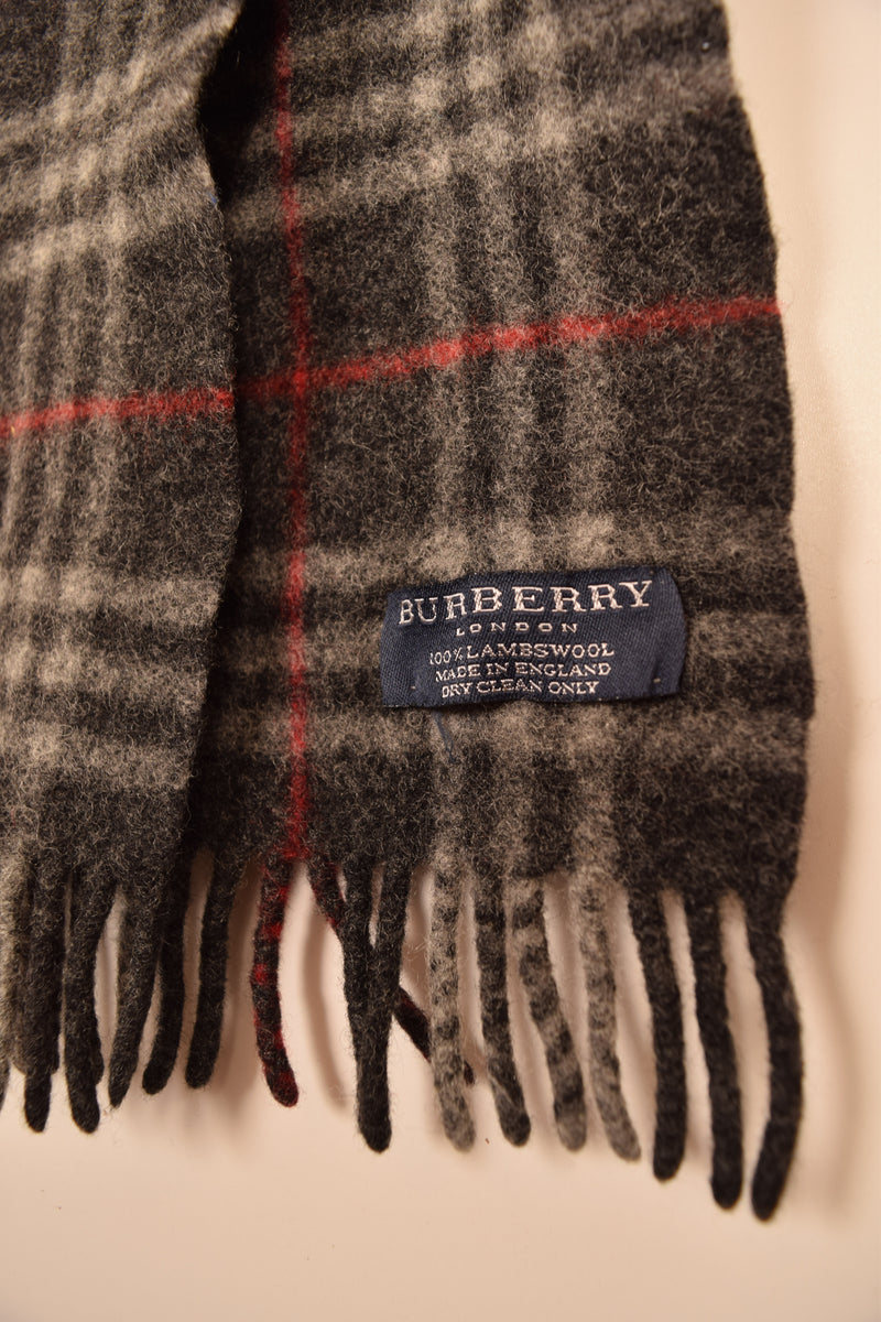 Burberry Dark Grey Nova Check Scarf