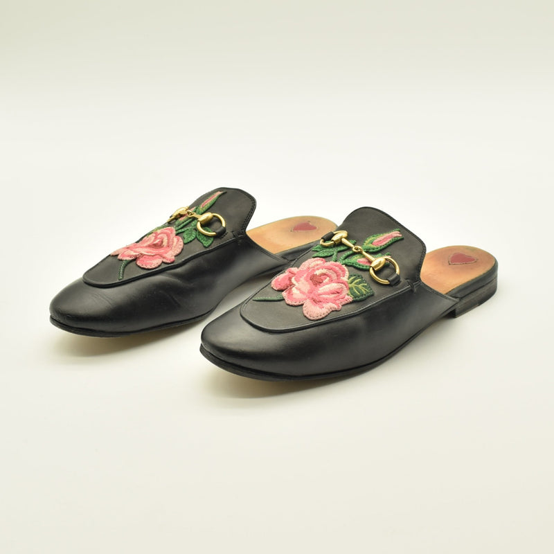 Gucci Vintage Princetown Rose Embroidered Slipper (36)