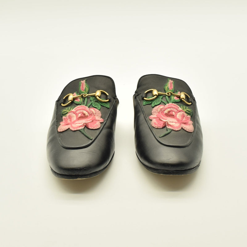 Gucci Vintage Princetown Rose Embroidered Slipper (36)