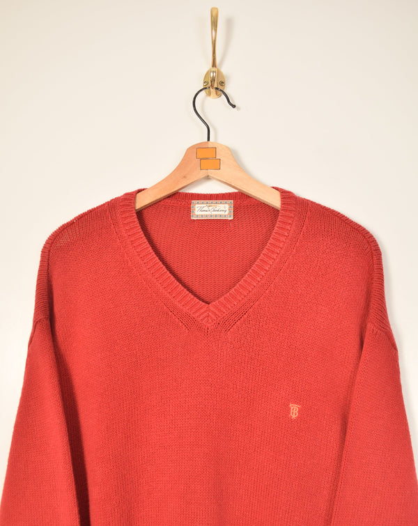 Thomas Burberry Vintage Knitted Sweater (XL)