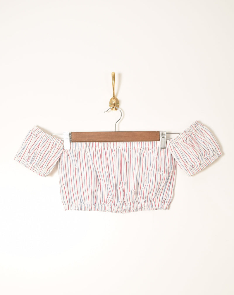 Shackled By Lumn Upclying Burberry Shirt Crop Top And Skirt Set (S)
